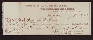 Receipts and statements , 1884